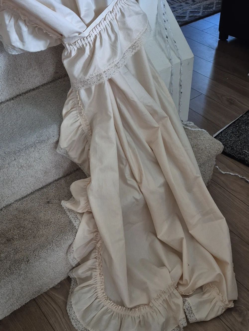 Cream Ruffled Priscilla Curtain 44